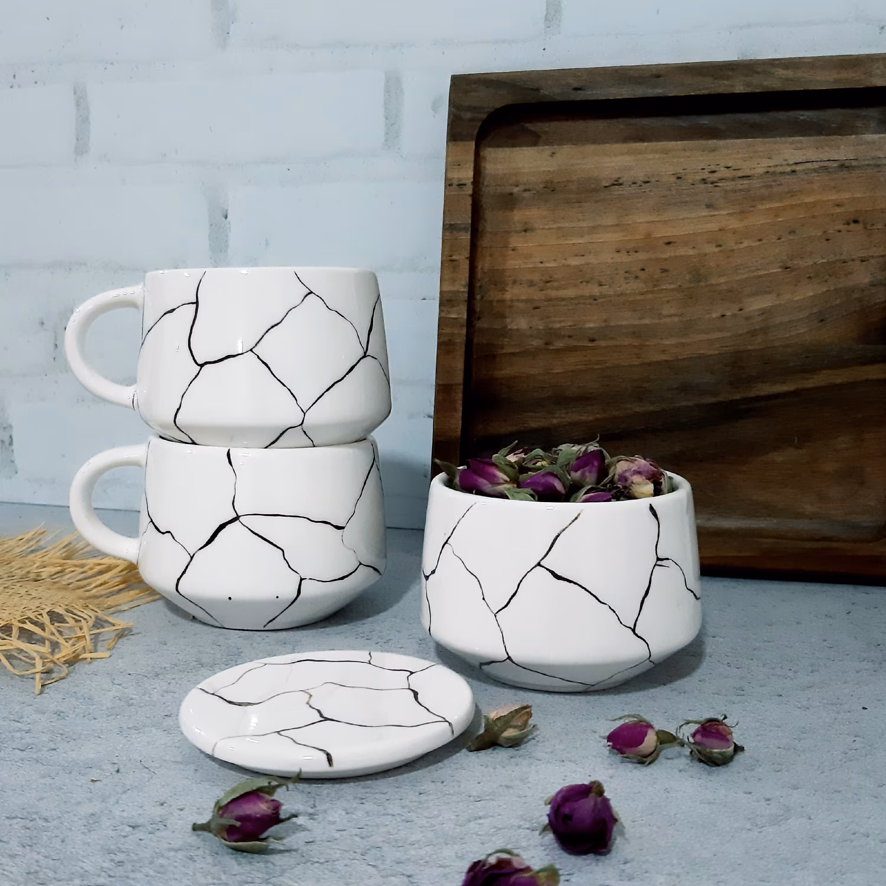 سرویس چایخوری طرح مرمر