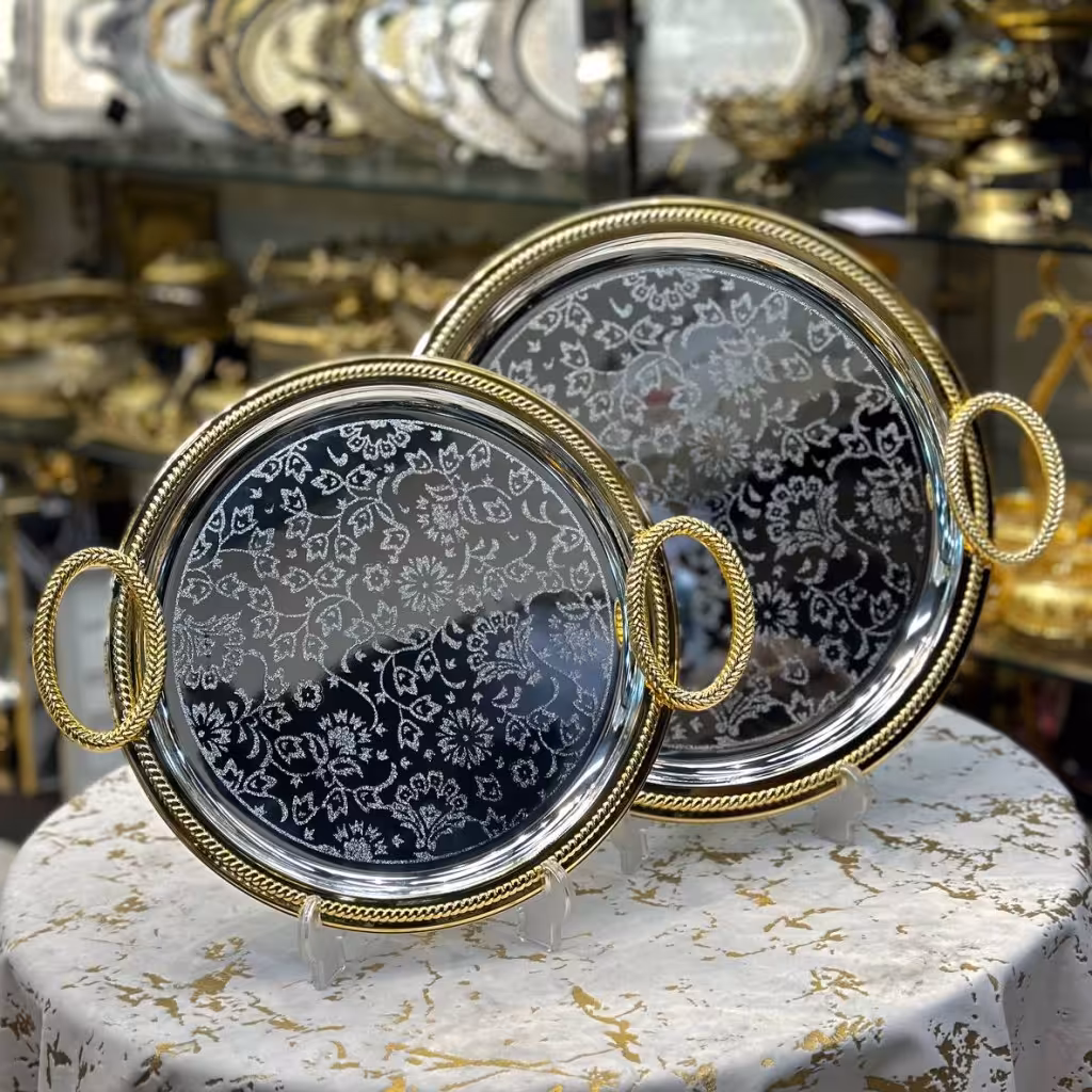 سینی استیل 2تیکه اماراتی