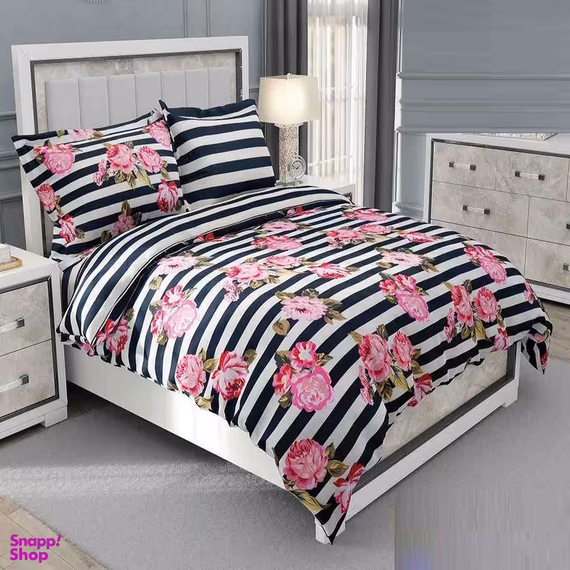 سرویس روتختی طرح ساتین پنبه پلاس کد 74 دو نفره شش تکه