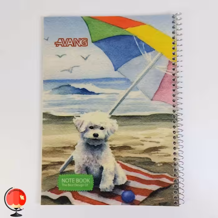 دفتر زبان سیمی چهار خط 50 برگ طرح ساحل آونگ