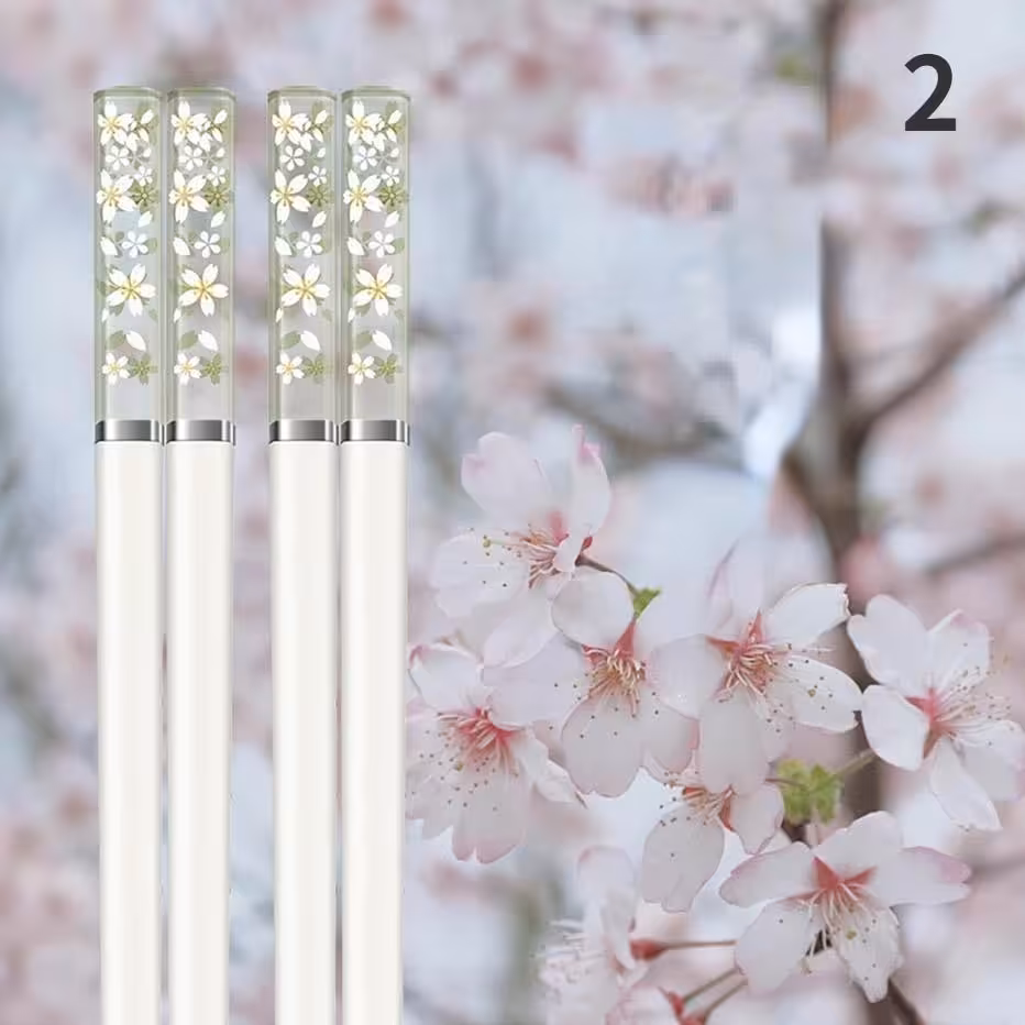 چاپستیک تاج کریستال سبز  با جنس بدنه ضد حرارت کره ای