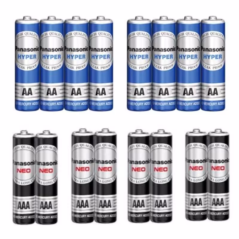 باتری قلمی و نیم قلمی پاناسونیک ساخت اندونزی بسته 16 عددی