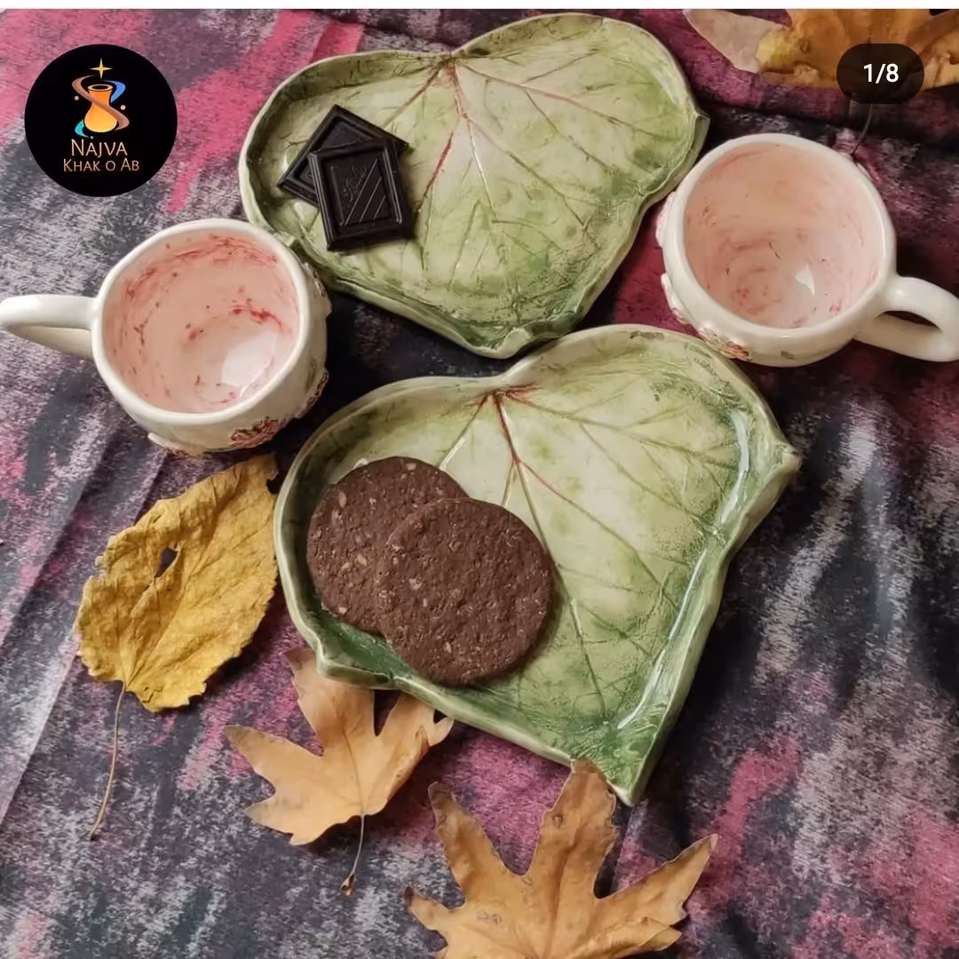 نیم ست قهوه خوری چای خوری با کیک خوری شامل یک فنجان و یک کیک خوری 