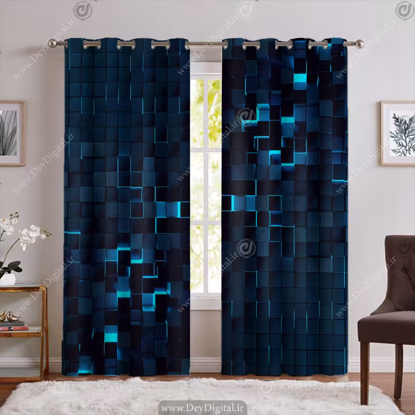 پرده پانچ سه بعدی مدرن رنگ تیره PK-5820