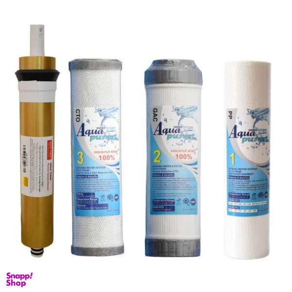 فیلتر دستگاه تصفیه کننده آب آکوا پیورست مدل RO-NEW GOLD 04 بسته 3 عددی + فیلتر ممبران گلد تورای کد 75G