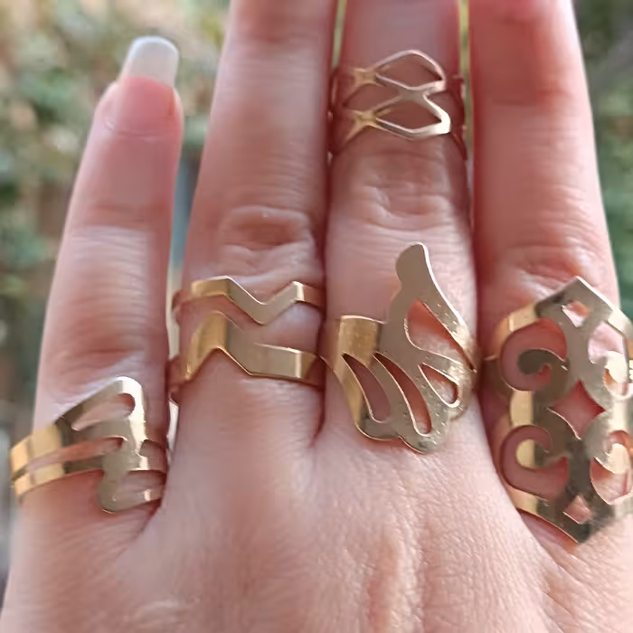 پک 5تایی انگشتر (طرح ها متفاوتن) انگشتر پکی پک انگشتر