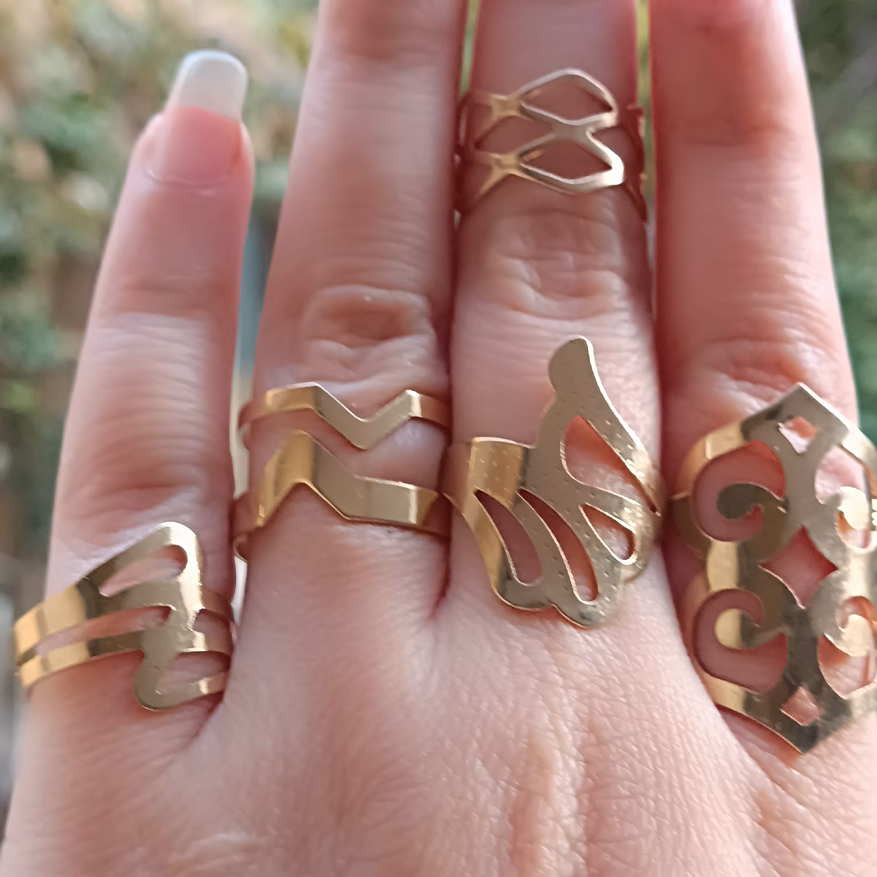 پک 5تایی انگشتر (طرح ها متفاوتن) انگشتر پکی پک انگشتر