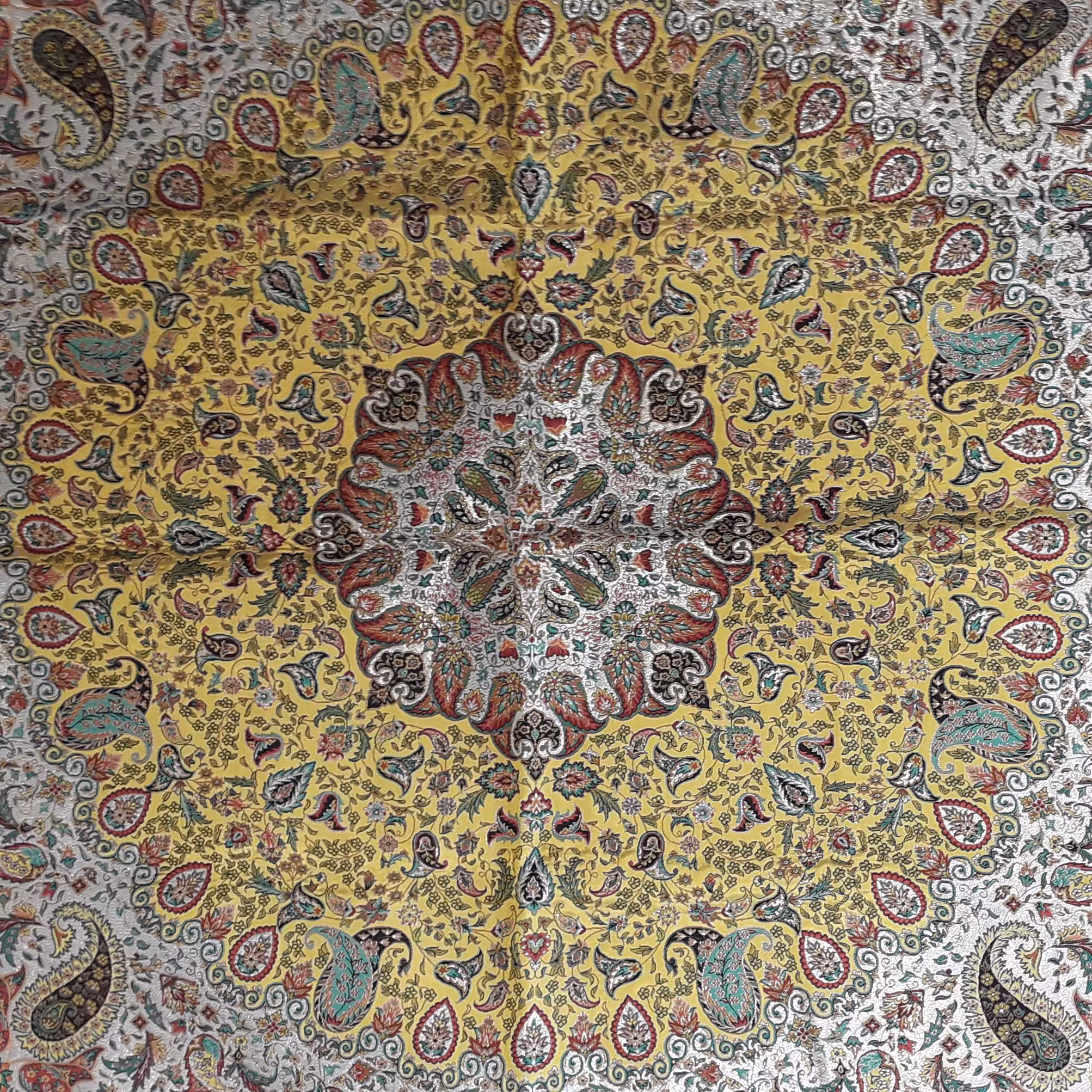 ترمه چهلستون طرح پردیس هشت رنگ ابریشم از ترمه چهلستون  یزد