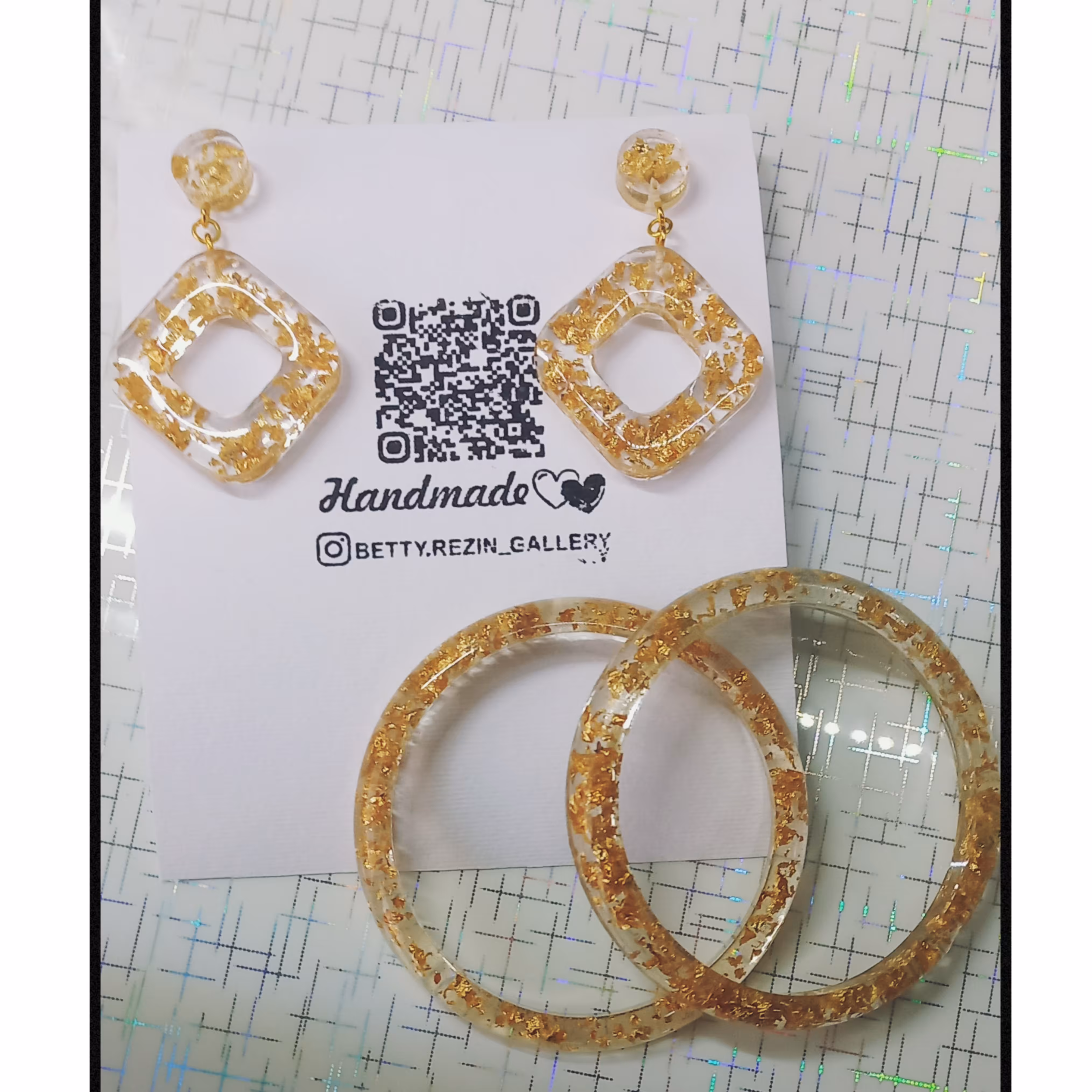 ست رزینی گوشواره و النگو