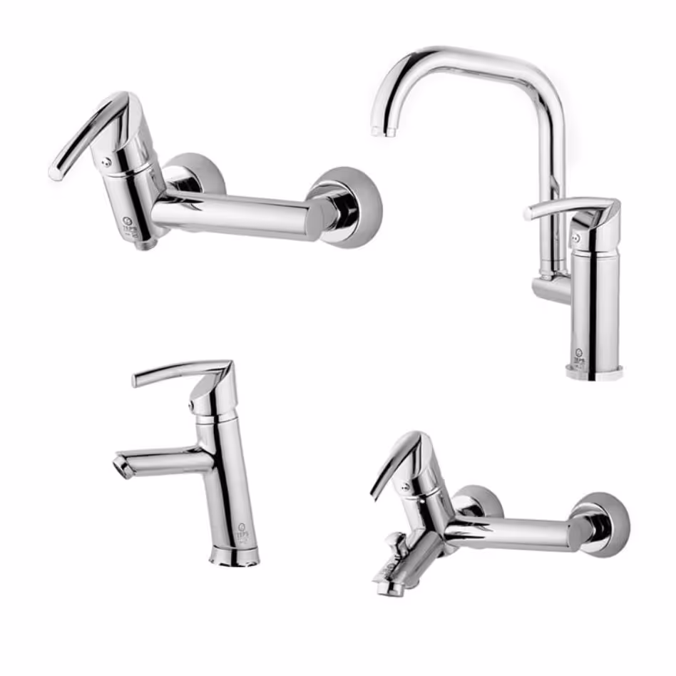 ست کامل شیرآلات مدل تنسو در رنگهای کروم و طلایی دارای 5 سال گارانتی ارسال به سراسر ایران