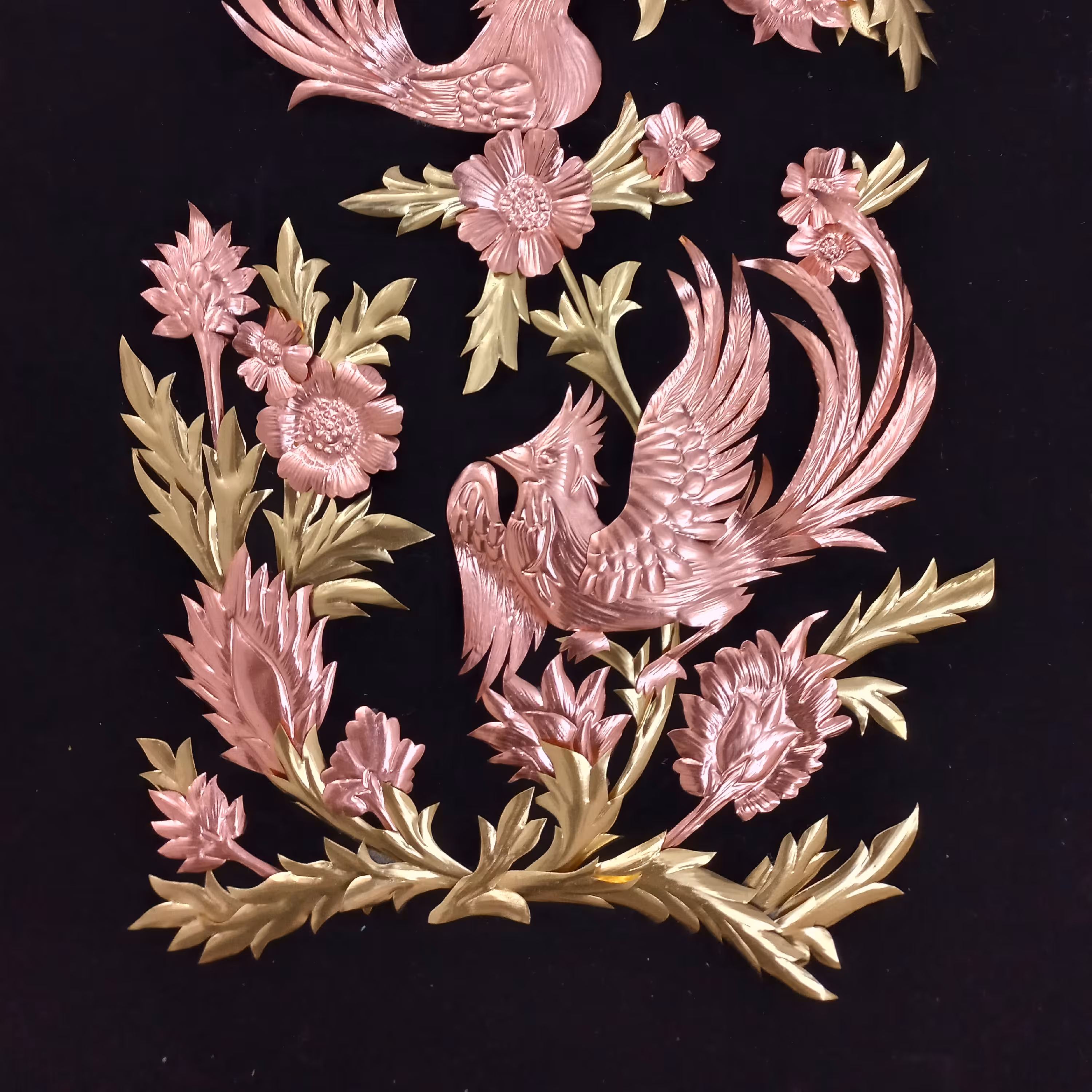 تابلو گل و مرغ مسی 3