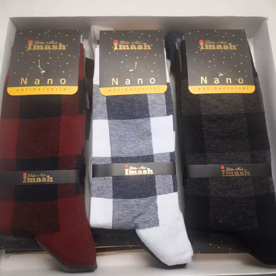 جوراب ساق بلند نخ پنبه هندی تراکم بالا پنجه ظریف کش نرم  ضد تعریق 