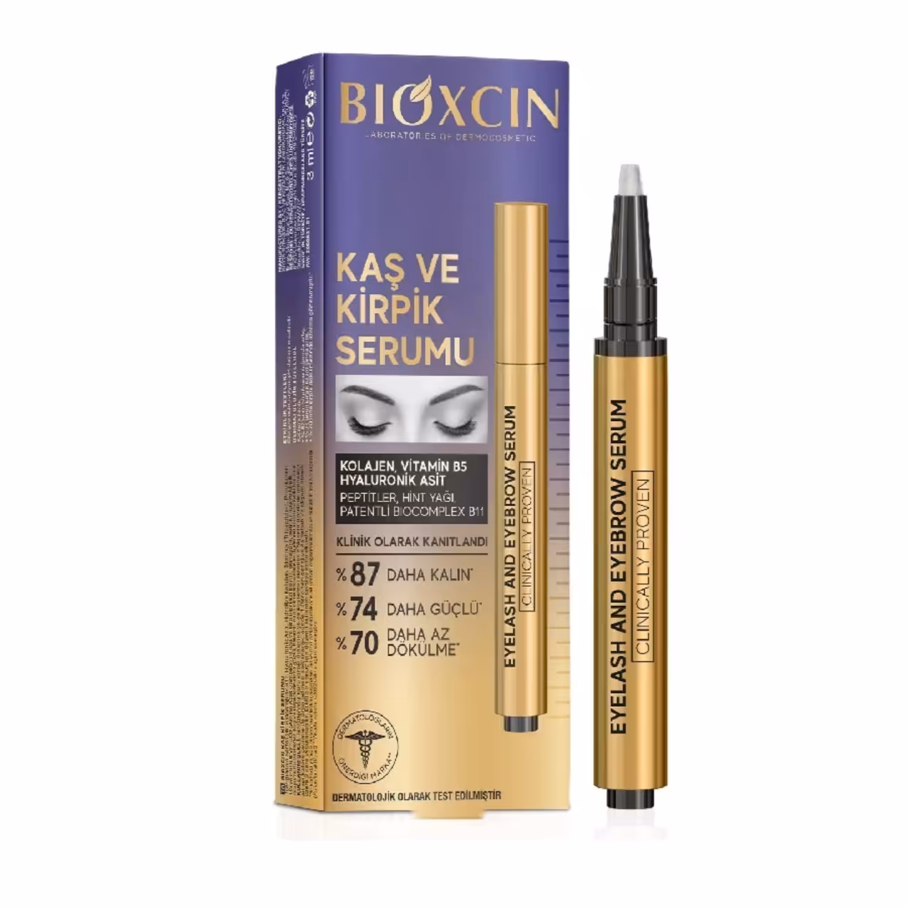 سرم تقویت مژه و ابرو بیوکسین حاوی کلاژن و هیالورونیک اسید حجم 3 میل