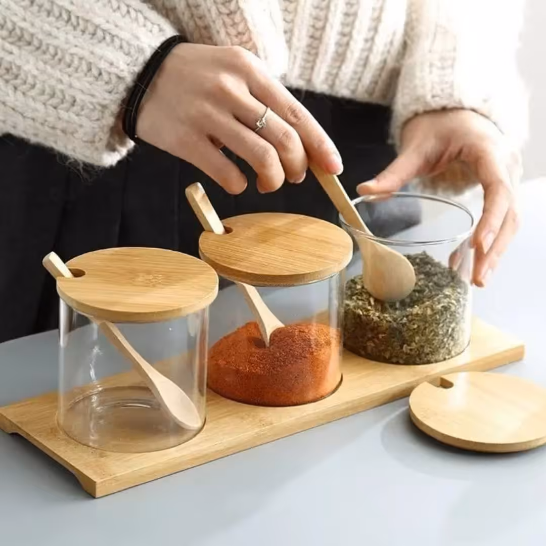 ظروف ادویه 3 عددی قاشق دار