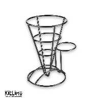ظرف سرو قیفی فلزی 13×18 سانتیمتری مشکی کیچن تک