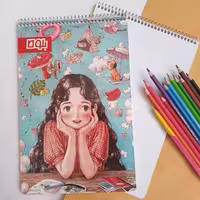 دفتر نقاشی رحلی فنر از بالای برند بلوط سایز a4
