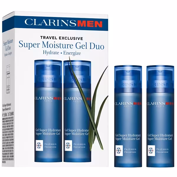 ست دو عددی ژل مرطوب کننده و آبرسان قوی مردانه کلارنس Clarins | انرژی بخش قوی پوست | دو ژل 50 میل