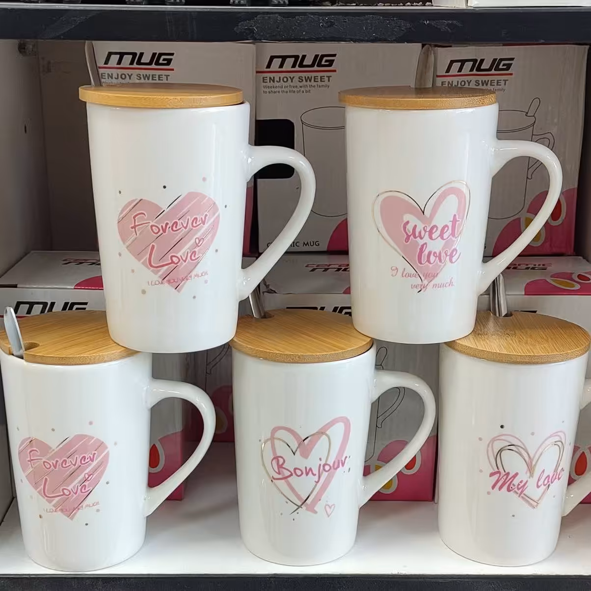 ماگ سرامیکی درب بامبو یک عددی باارسال رایگان