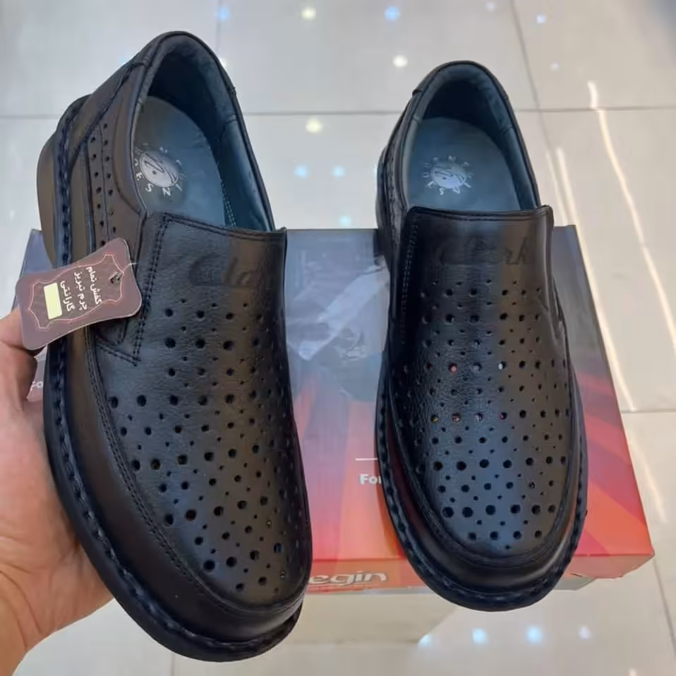 کفش تابستانه تمام چرم دست دوز