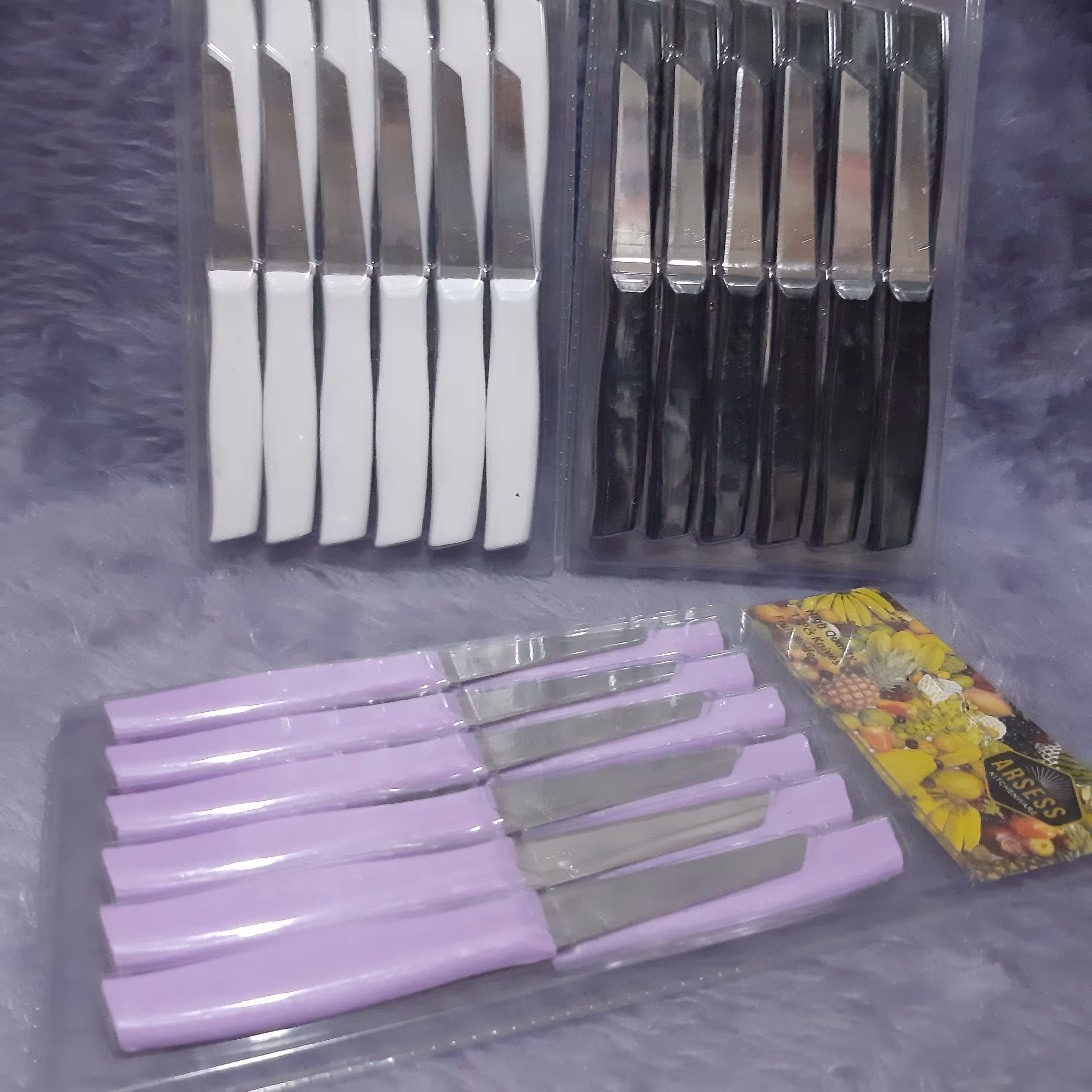 کارد میوه خوری ، دسته رنگی ، بسیار تیز و عالی ، دارای سه رنگ