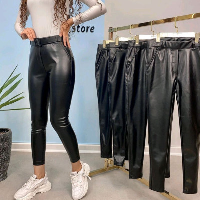 شلوار چرم کمر بند دار 300