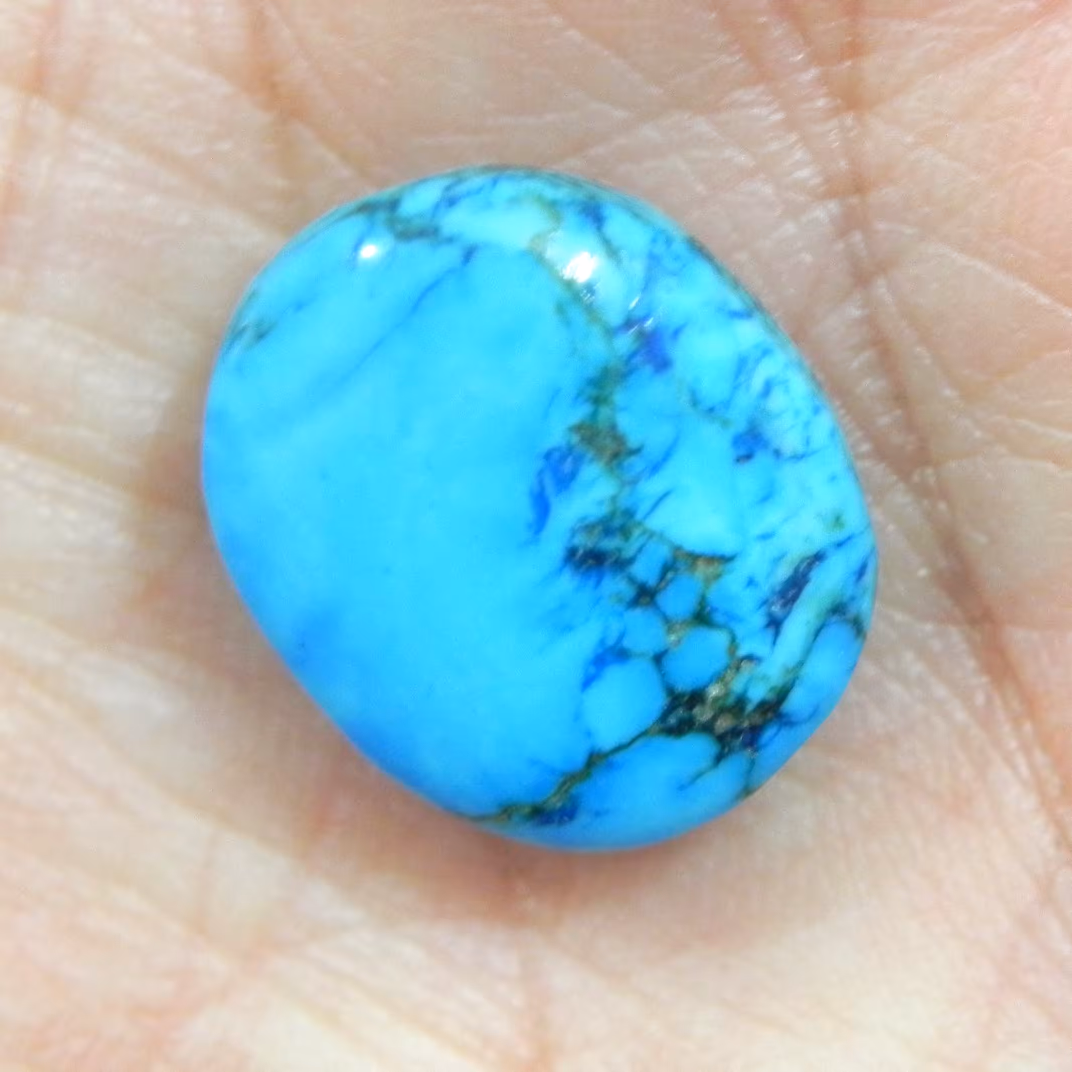 نگین سنگ فیروزه ابی پاک  اصل معدنی انگشتری کد12