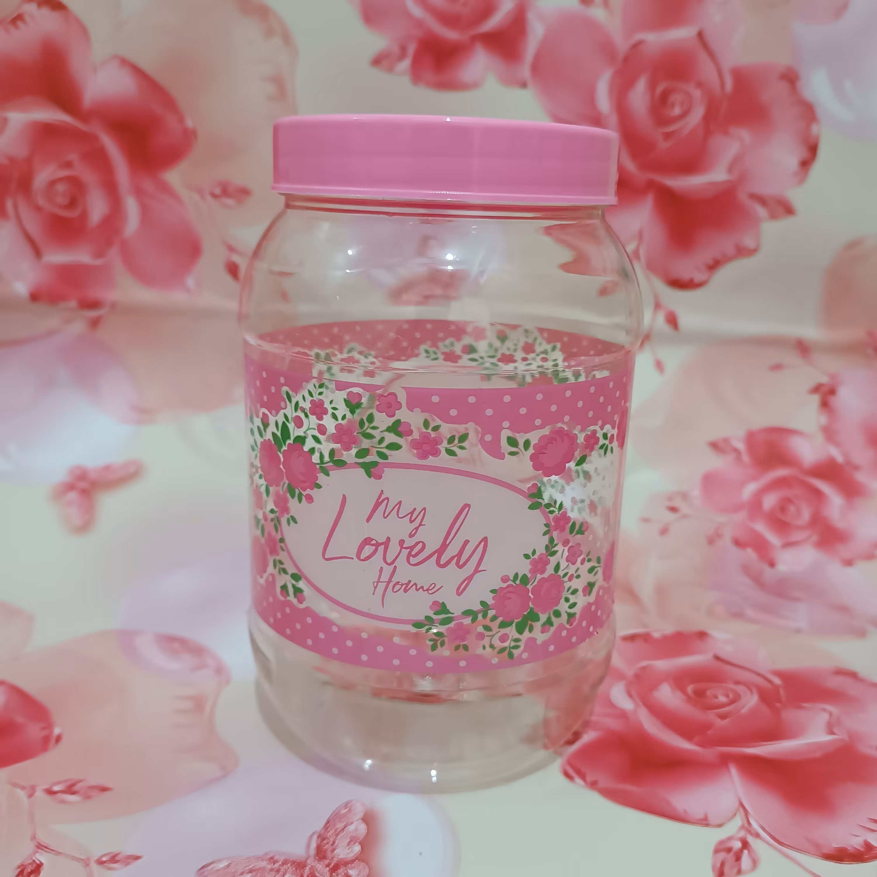 بانکه گلدار حبوبات،سایز2 ، ارتفاع17، قطر10