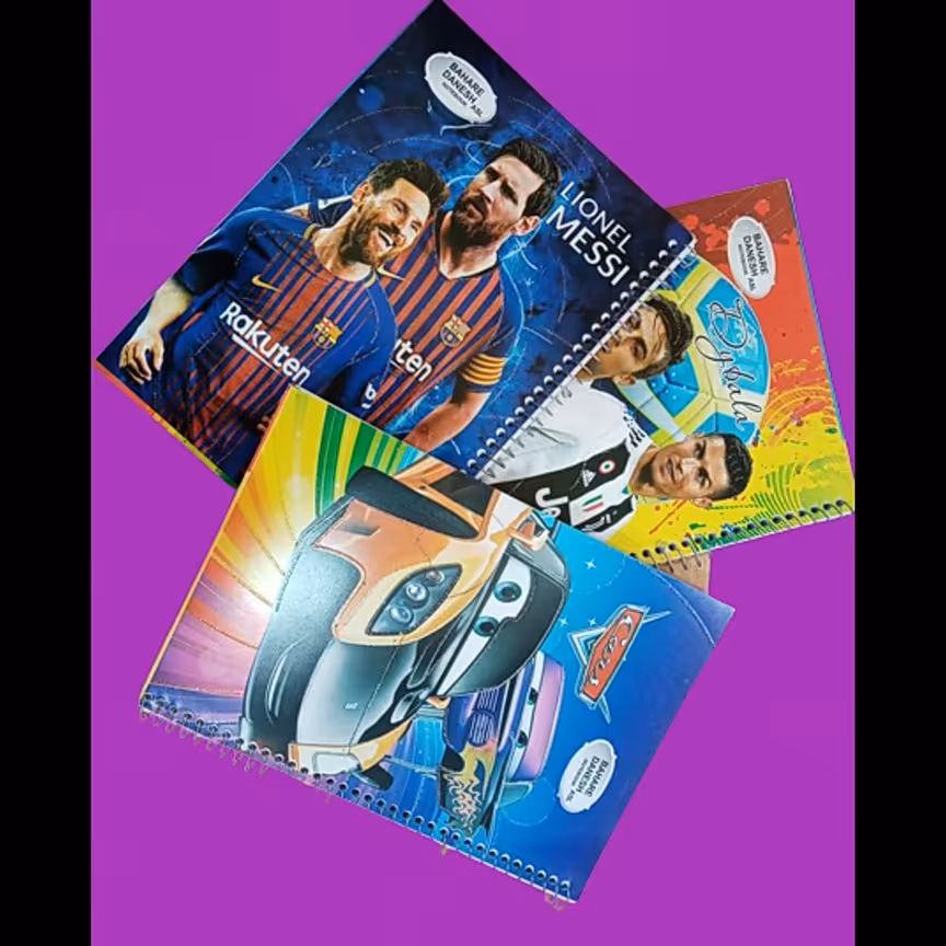 دفتر 50 برگ سیمی جلد گلاسه بهار دانش 6 جلدی 