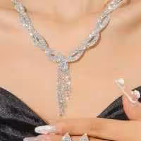 نیم سرویس جواهری با پایه مس