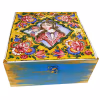 جعبه هدیه چوبی مدل سنتی طرح کاشی12