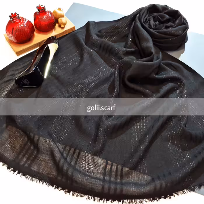 شال نخ  لمه طلائی ارسال رایگان ایستایی عالی عرض 80 سانت و طول دومتر مناسب برای بهارو تابستان