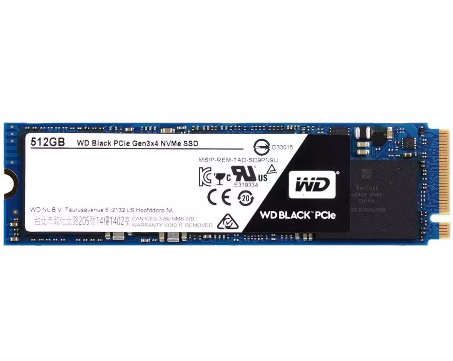 حافظه اس اس دی وسترن دیجیتال مدل بلک M.2 2280 PCIe NVMe با ظرفیت 512 گیگابایت
