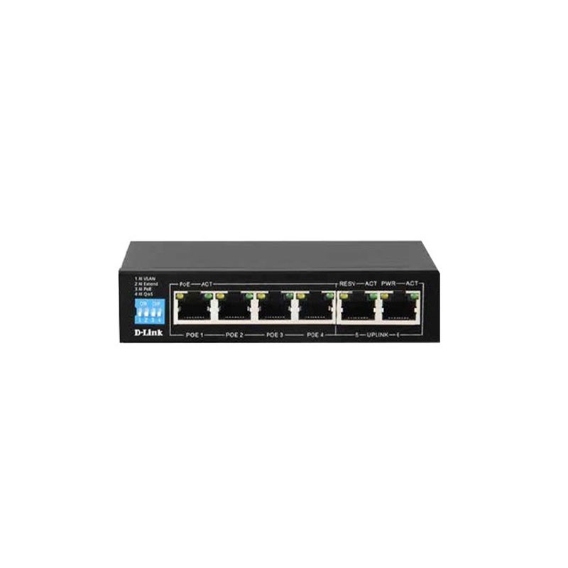 سوئیچ 6 پورت گیگابیتی و دسکتاپ DGS-F1006P-E دی لینک - فراز سیستم