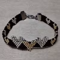 دستبند با مدل قلب به منجوق گرد ژاپنی