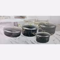 سرویس قابلمه تفلون 7 پارچه  بلینا  دسته طلایی و کف زنبوری کیفیت عالی و قیمت عالی 