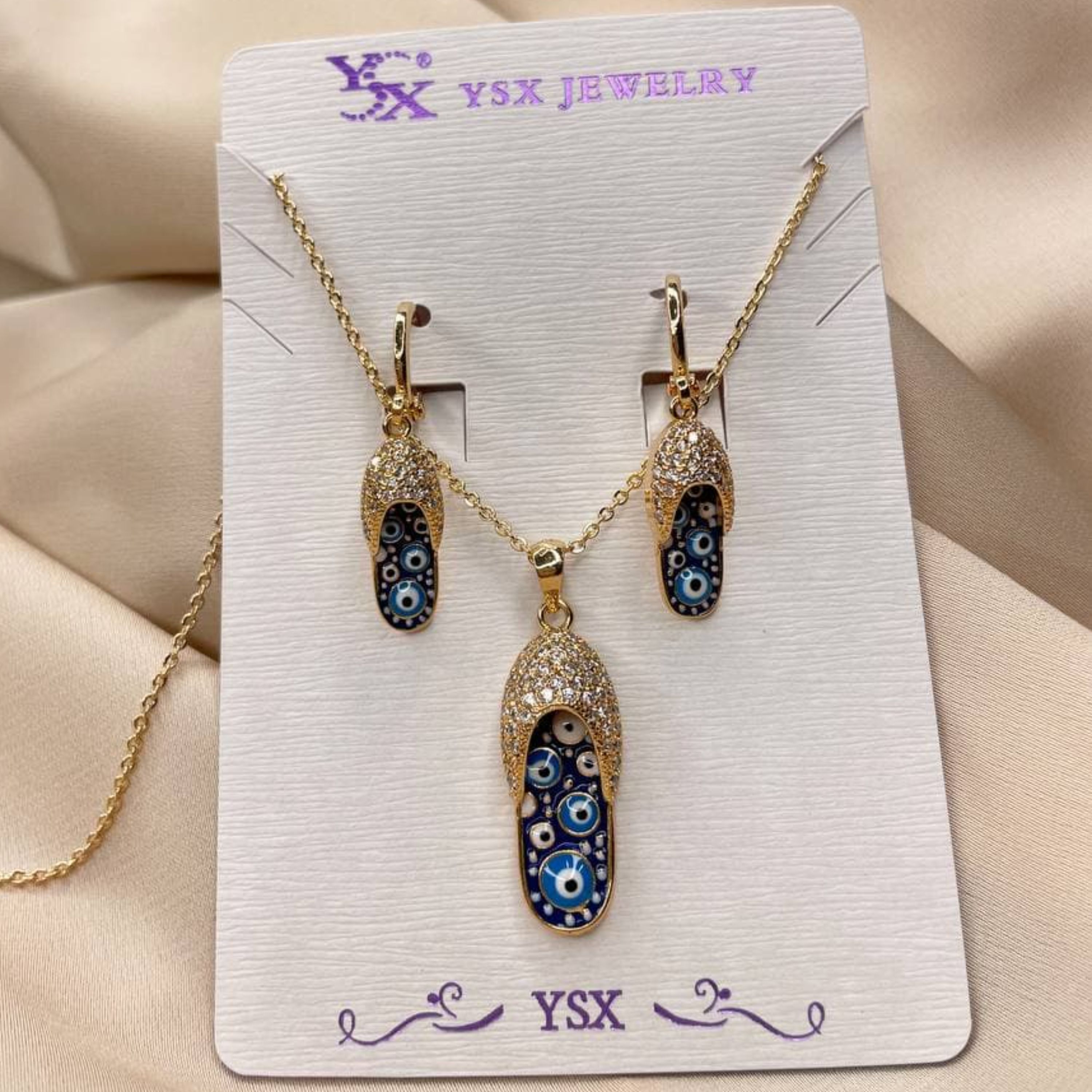 نیم ست طرح دمپایی چشم نظر مارک ysx