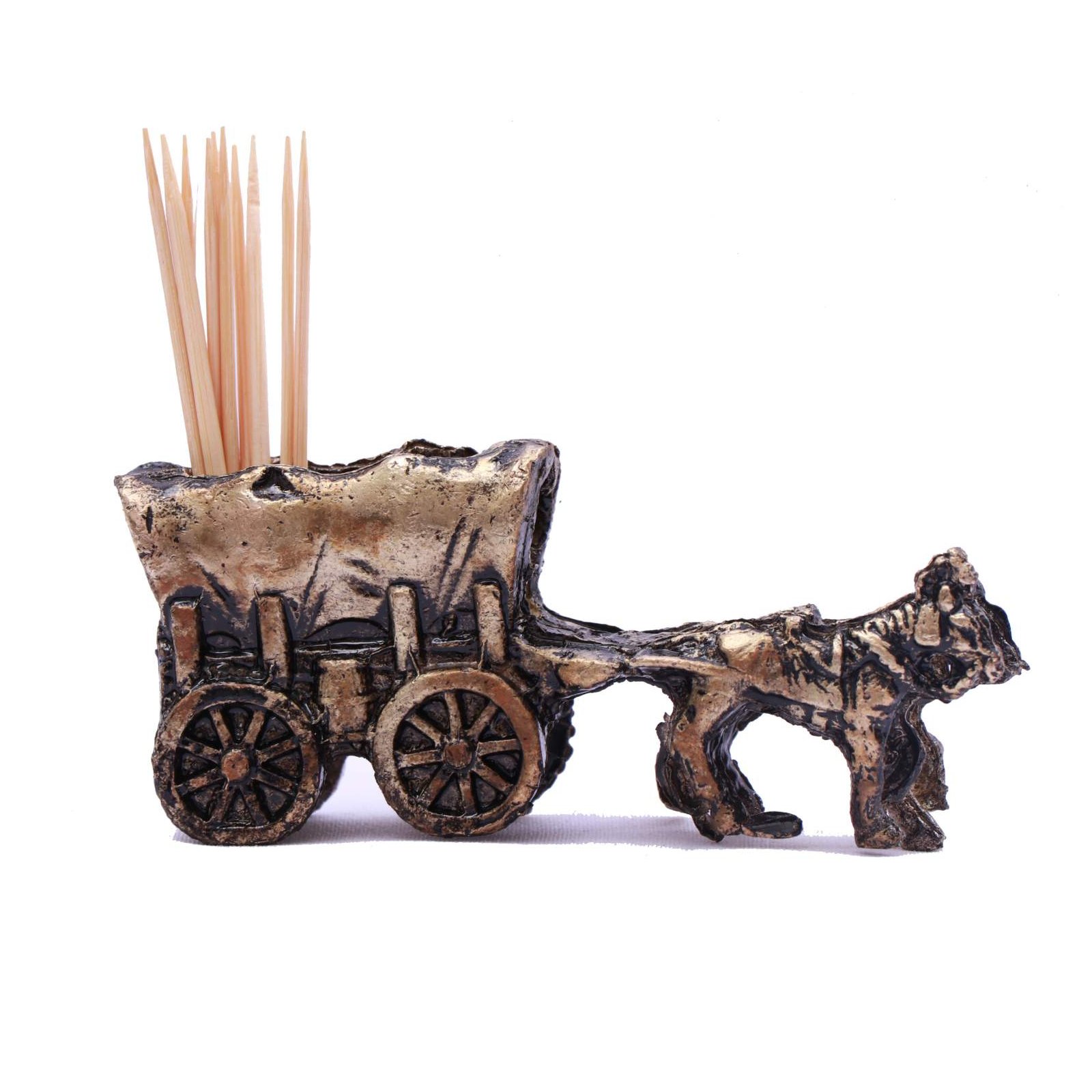 جاخلالی کالسکه اسب فلزی سایز کوچک مناسب برای دکور و اکسسوری