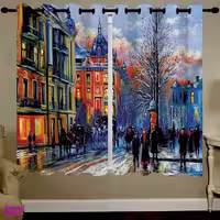 پرده مخمل رنس مدل C34-50031 ارتفاع 190 سانتی متر