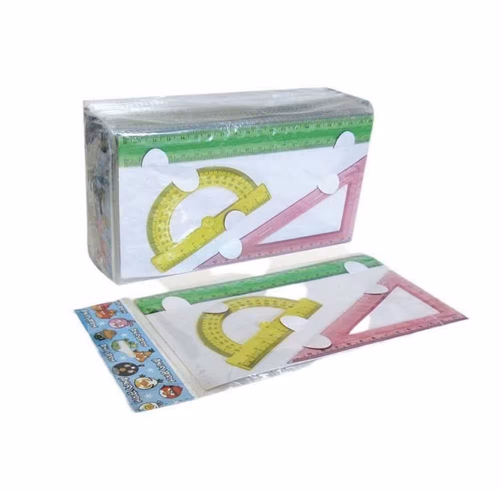 ست3 تیکه خط کش ،گونیا و نقاله ژله ای