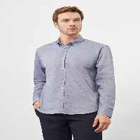 پیراهن / بلوز دکمه دار خاکستری مردانه لباس پنبه متناسب یقه Morven