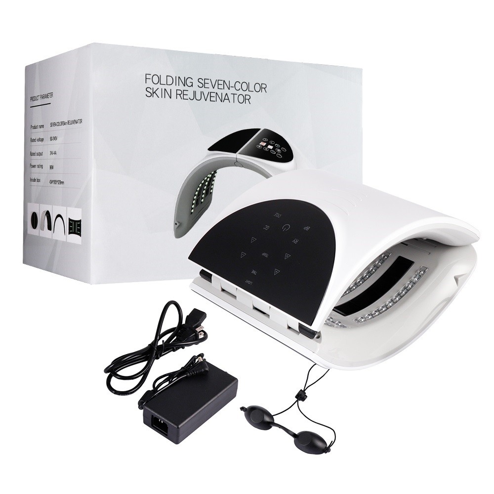 دستگاه تونل ال ای دی نور درمانی7رنگ تاشو Female led facial mask 7 colors led light therapy