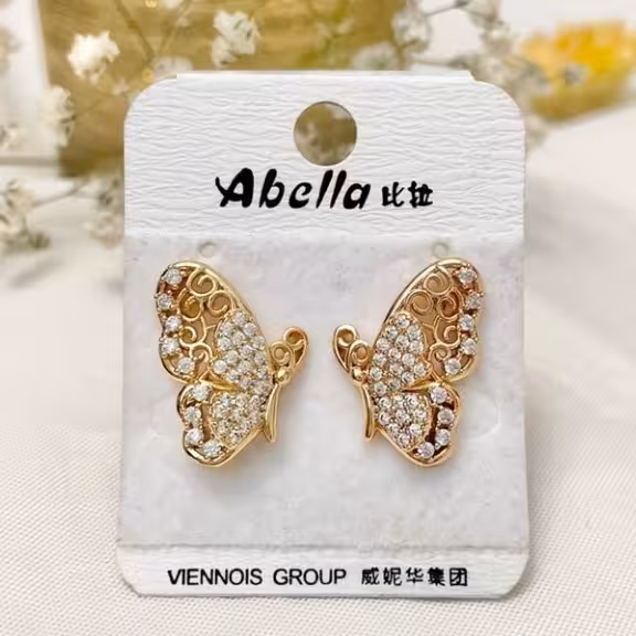 گوشواره نگین دار پروانه استیل زنانه دخترانه