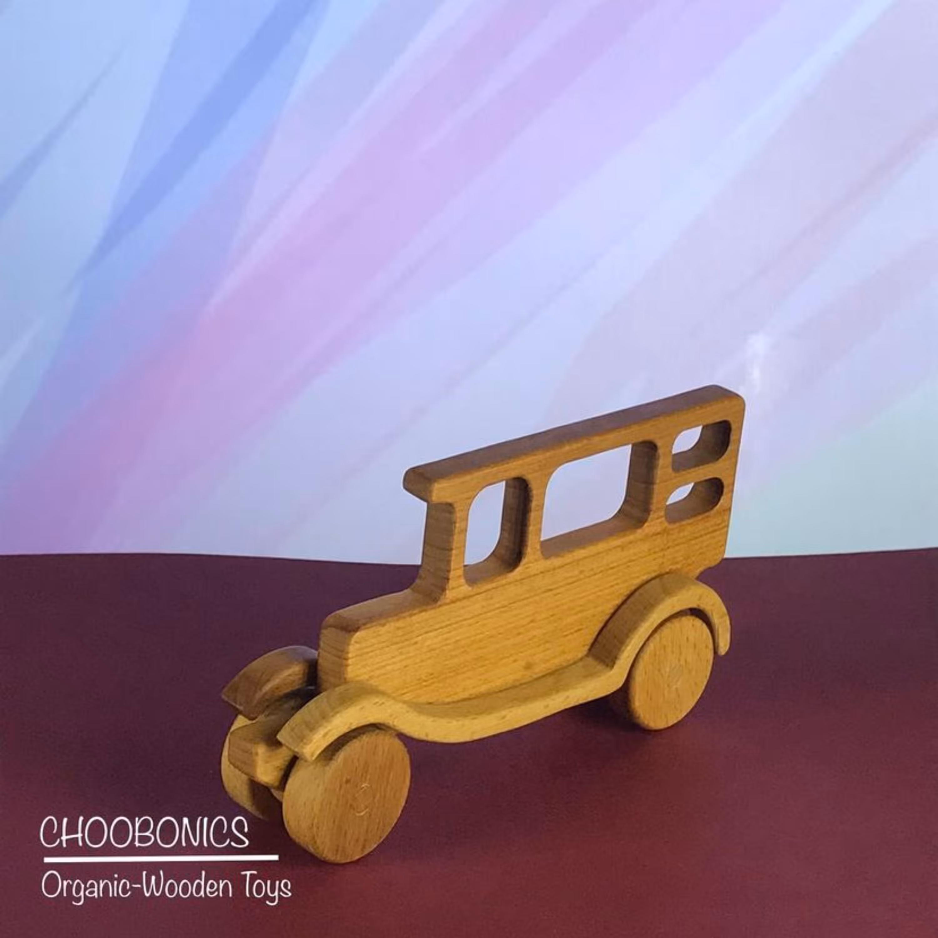 ماشین اسباب بازی چوبی-ارگانیک مدل قدیمی اعیونی