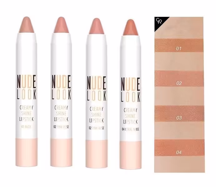 رژ لب مدادی براق کرمی Nude Look گلدن رز کد 01