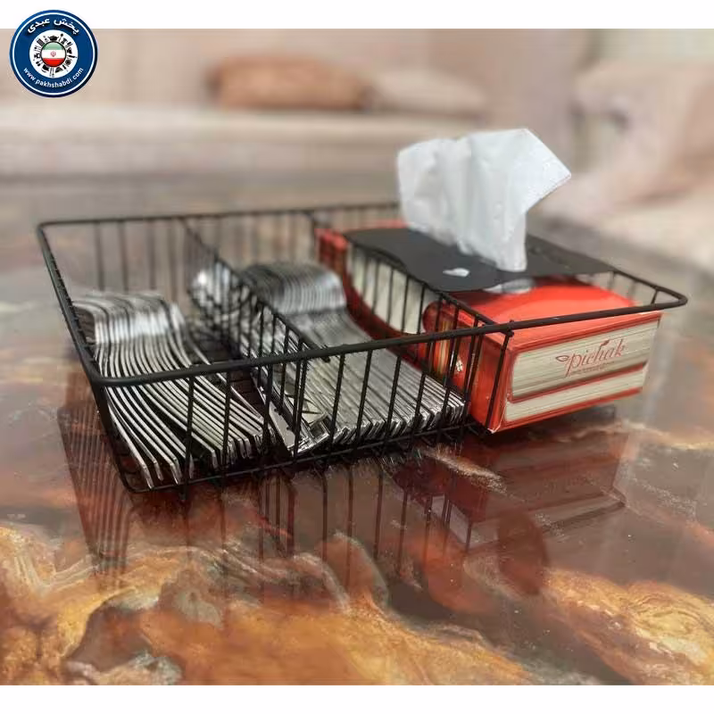 جای قاشق و چنگال فلزی داخل کابینت مدل 3 تکه