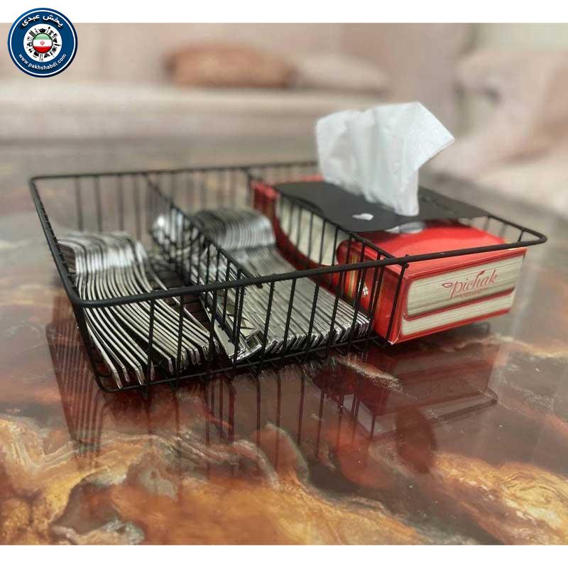جای قاشق و چنگال فلزی داخل کابینت مدل 3 تکه