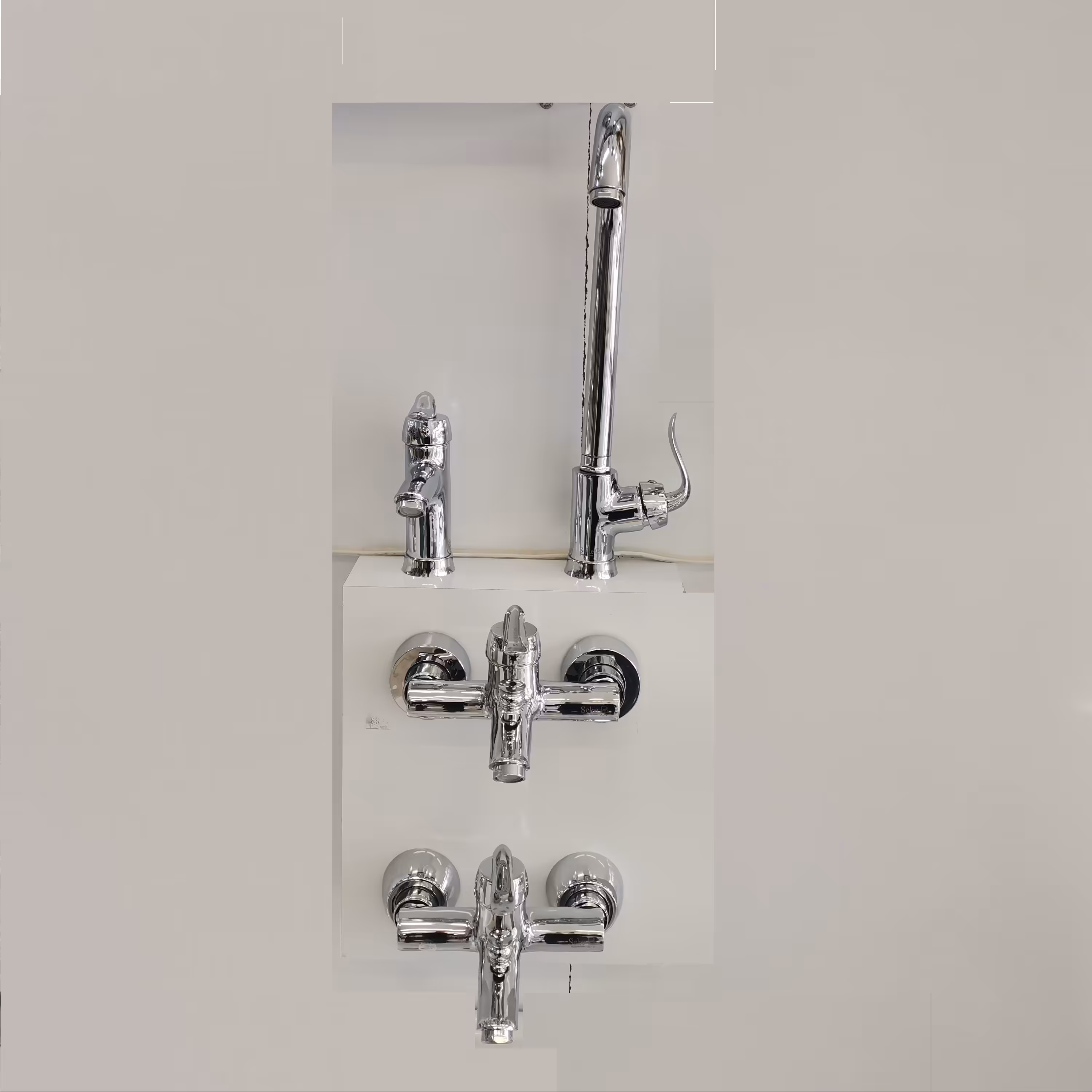 سرویس اهرمی 4تکه شیرآلات مدل مینی تنسو کروم برند سکه (ارسال فوری و پس کرایه)