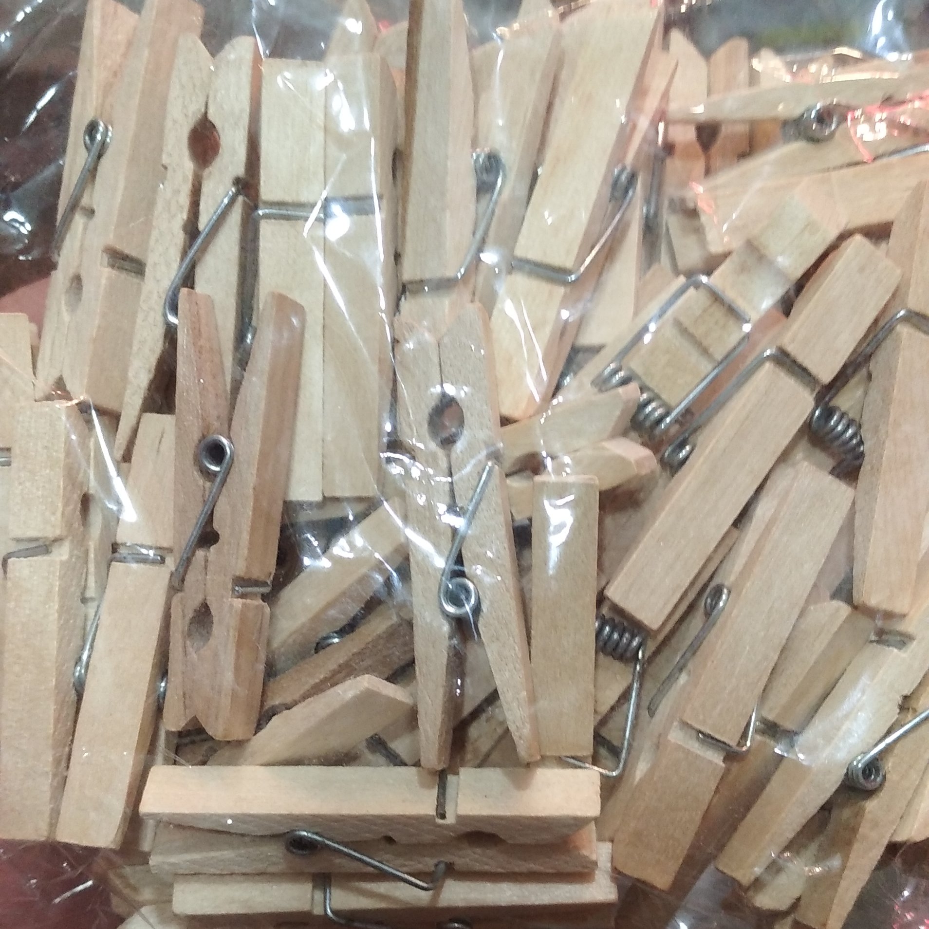 گیره چوبی رنگ چوب 4/5 سانت 1 بسته 50 عددی