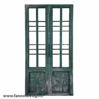 درب آهنی شیشه خور دو لنگه کد 30705