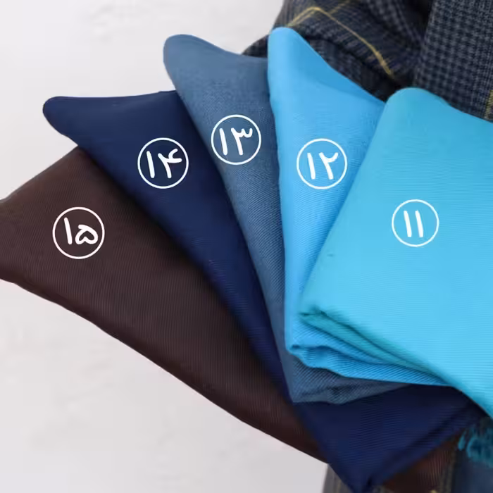 شال ساده نخی کجراه پاییزی رنگ های آبی